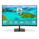 Philips E-line 241E1SCA - LED monitor - curved - 24" (23.6" viewable) - 1920 x 1080 Full HD (1080p) @ 75 Hz - VA - 250 cd/m² - 3000:1 - 4 ms - HDMI, VGA - speakers - textured black