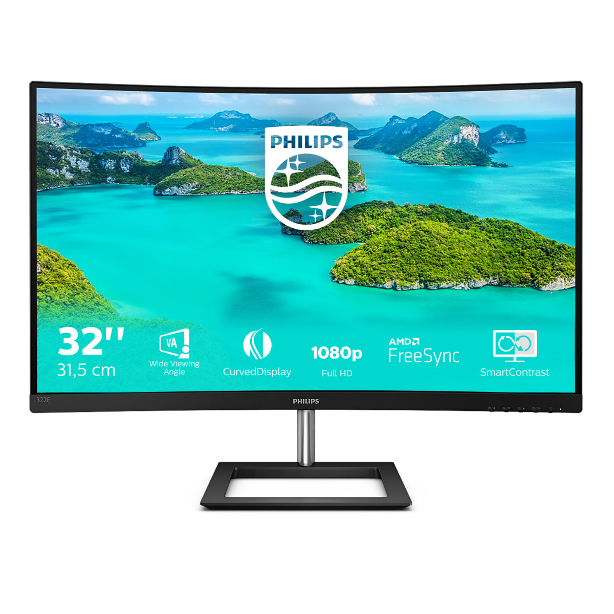 PHILIPS MONITOR VA 32 (31.5) CURVED FHD VGA HDMI DP 322E1C/00