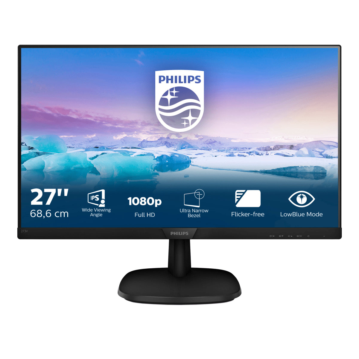 Philips V-line 273V7QDAB - Monitor LED - 27" - 1920 x 1080 Full HD (1080p) @ 60 Hz - IPS - 250 cd/m² - 1000:1 - 5ms - HDMI, DVI-D, VGA - altavoces - negro texturizado