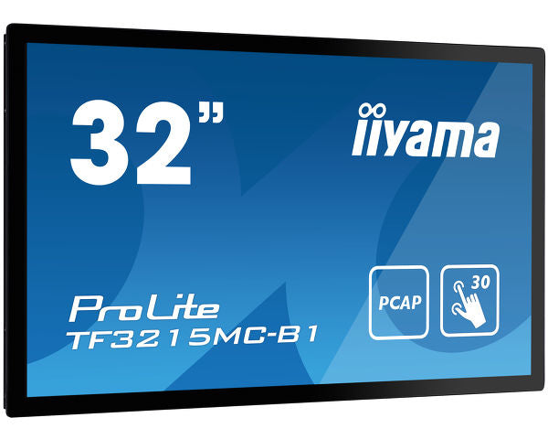 iiyama ProLite TF3215MC-B1 - LED Monitor - 32" (31.5" visible) - open bezel - touch screen - 1920 x 1080 Full HD (1080p) @ 60 Hz - A-MVA3 - 500 cd/m² - 3000:1 - 8 ms - HDMI, VGA - black
