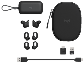 Logitech Zone True Wireless - Wireless headphones with microphone - in-ear - bluetooth - active noise canceling - graphite