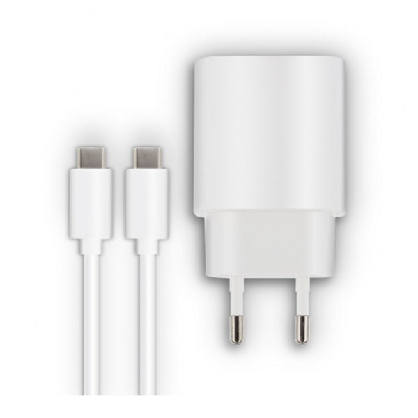 CARGADOR HOGAR MOOOV 18W + CABLE USB-C MACHO/MACHO 1,2 MT