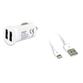 MOOOV CARREGADOR CARRO 2.4A BRANCO + CABO LIGHTNING 1M