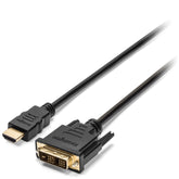 Kensington HDMI (M) to DVI-D (M) Passive Cable, 6ft - Adapter Cable - DVI-D Male to HDMI Male - 1.83m - Dual Shield - Black - Passive, Manual Screws