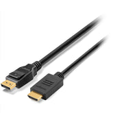 Kensington DisplayPort 1.2 (M) to HDMI (M) Passive Cable, 6ft - Adapter Cable - DisplayPort Male to HDMI Male - 6ft - Black - Passive, Assist 1080p