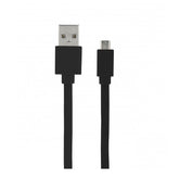 CABLE PLANO DE DATOS Y CARGA MOOOV USB-A / MICRO USB 2 METROS NEGRO