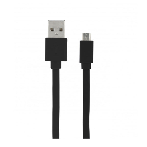 MOOOV USB-A / MICRO USB FLAT DATA &amp; CHARGING CABLE 2 METER BLACK