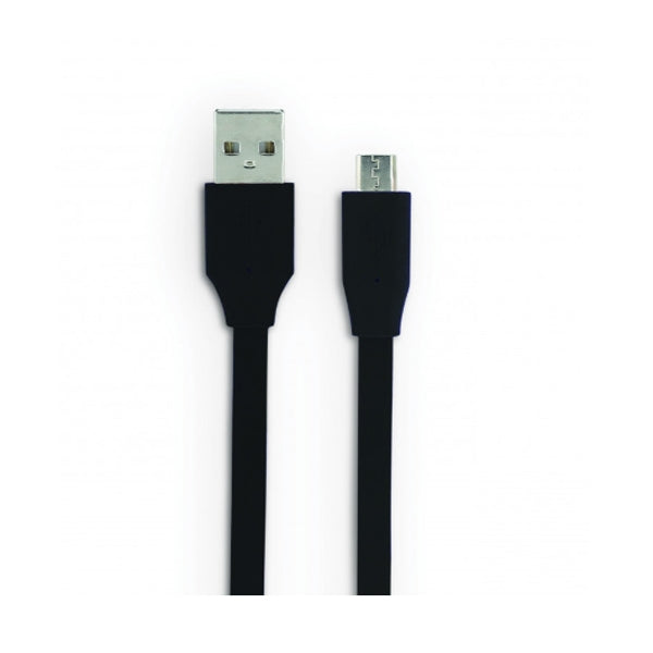 CABLE DE CARGA Y DATOS PLANO MOOOV USB-A / MICRO USB 3 METROS NEGRO