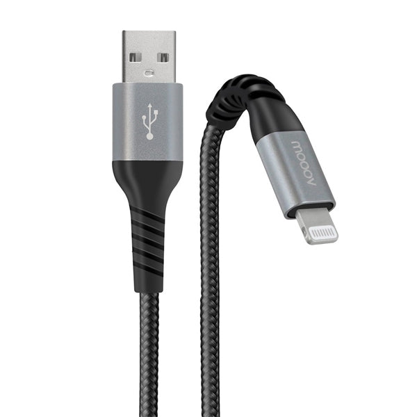 CABLE MOOOV USB-A MACHO / LIGHTNING MFI MACHO ULTIMATE REFORZADO 2mt