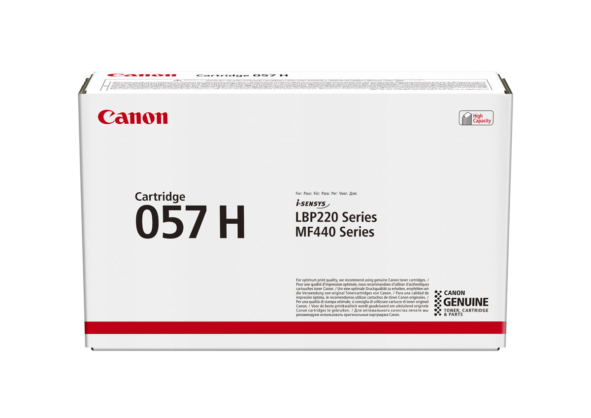 Canon 057 H - Alta capacidad - Negro - Genuino - Cartucho de tóner - para ImageCLASS LBP228, LBP236, LBP237, MF455, i-SENSYS LBP233, LBP236, MF453, MF455