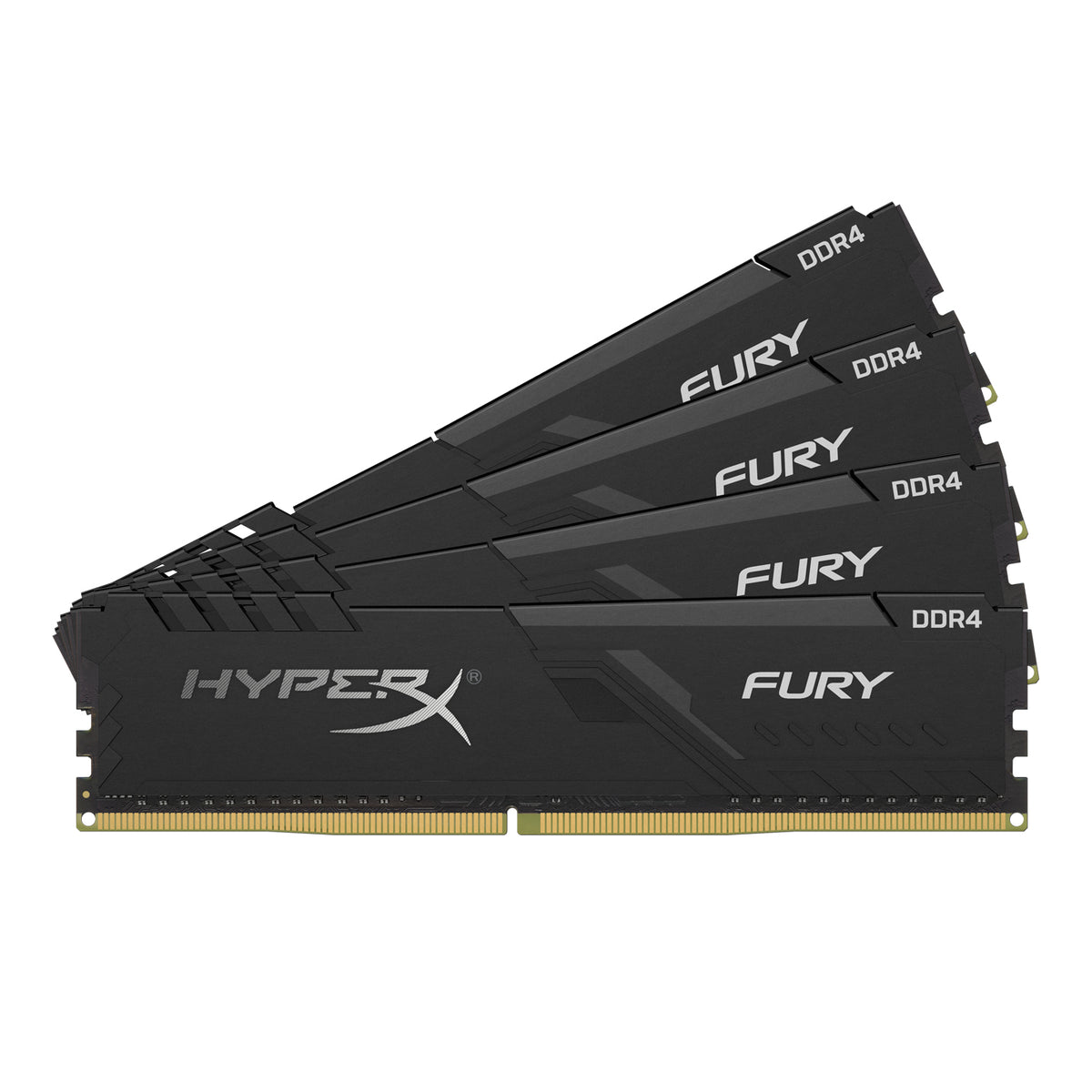 HyperX FURY - DDR4 - kit - 16 GB: 4 x 4 GB - 288-pin DIMM - 3000 MHz / PC4-24000 - CL15 - 1.35 V - unbuffered - no ECC - black