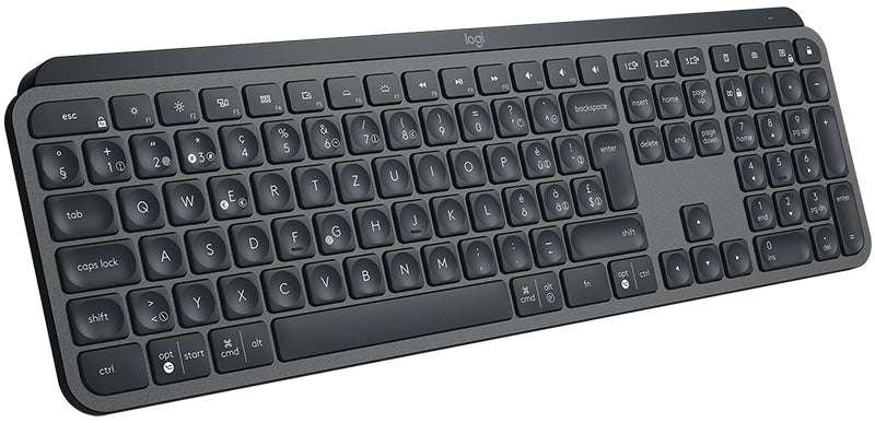 Logitech MX Keys - Teclado - Retroiluminación - Bluetooth, 2,4 GHz - QWERTZ - Suizo - grafito