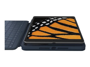 Logitech Rugged Combo 3 Touch for Education - Teclado e pasta de folio - com trackpad - Apple Smart connector - AZERTY - Francês - azul clássico - académico - para Apple 10.2-inch iPad (7ª geração, 8ª geração)