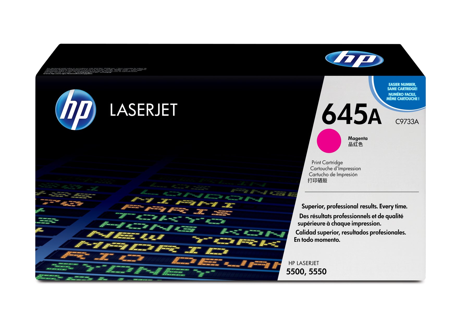 HP 645A - Magenta - Genuino - LaserJet - Cartucho de tóner (C9733A) - para Color LaserJet 5500, 5550, LaserJet 5000