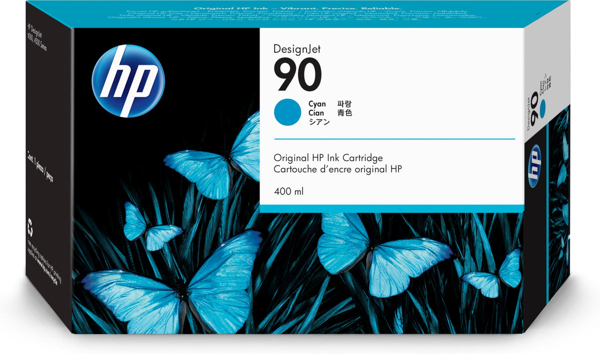 HP 90 - 400 ml - azul cyan - original - DesignJet - tinteiro - para DesignJet 4000, 4000ps, 4020, 4020ps, 4500, 4500mfp, 4500ps, 4520, 4520 HD-MFP, 4520ps