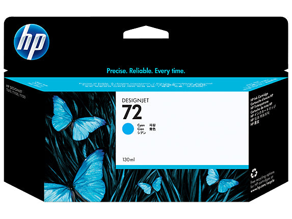 HP 72 - 130 ml - azul cian - original - DesignJet - cartucho de tinta - para DesignJet HD Pro MFP, SD Pro MFP, T1100, T1120, T1200, T1300, T1708, T2300, T790, T795