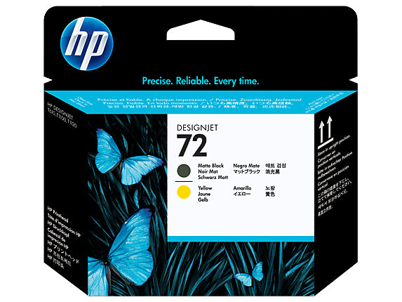 HP 72 - Amarillo, Negro opaco - Cabezal de impresión - para DesignJet HD Pro MFP, SD Pro MFP, T1100, T1120, T1200, T1300, T2300, T770, T790, T795