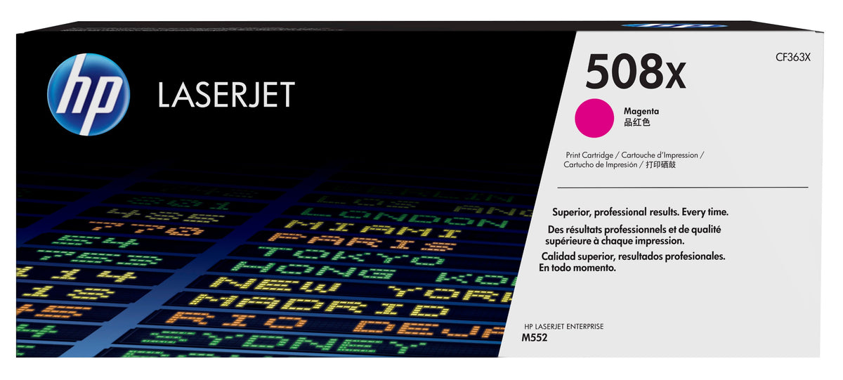 HP 508X - High Yield - magenta - original - LaserJet - toner cartridge (CF363X) - for Color LaserJet Enterprise MFP M577, LaserJet Enterprise Flow MFP M577