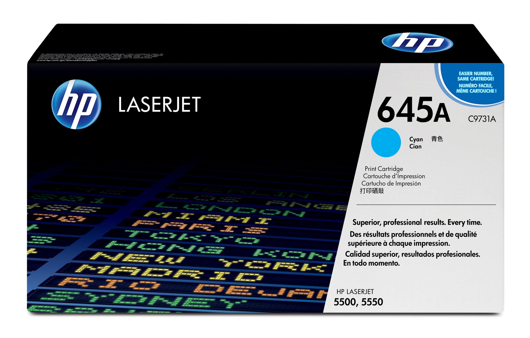 HP 645A - Cyan Blue - Genuine - LaserJet - Toner Cartridge (C9731A) - for Color LaserJet 5500, 5550, LaserJet 5000