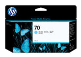 HP 70 - 130 ml - azul cyan claro - original - DesignJet - tinteiro - para DesignJet Z2100, Z3100, Z3100ps, Z3200, Z3200ps, Z5200