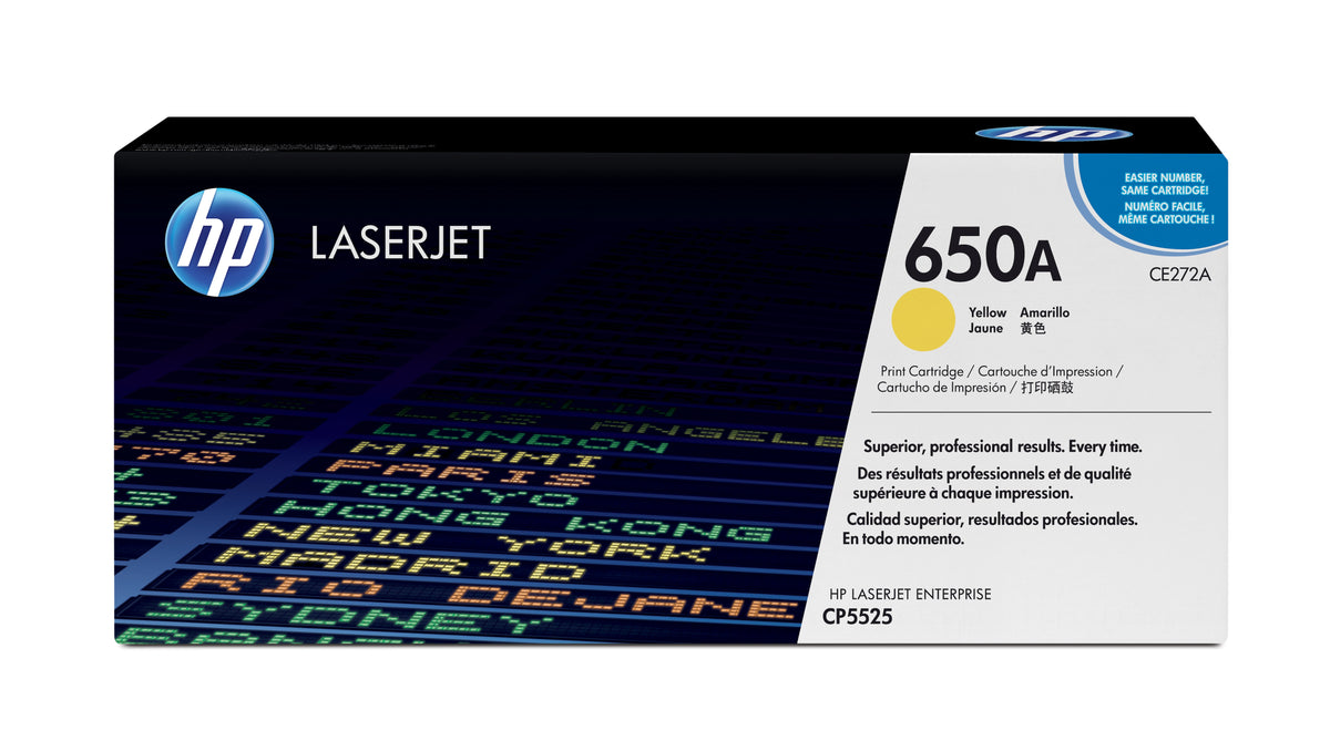 HP 650A - Yellow - Genuine - LaserJet - Toner Cartridge (CE272A) - for Color LaserJet Enterprise CP5520, CP5525, M750