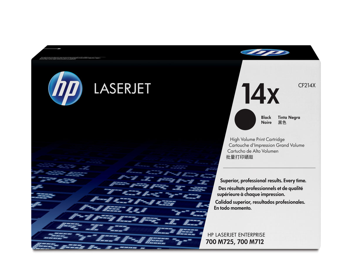 HP 14X - Alto rendimiento - Negro - Original - LaserJet - Cartucho de tóner (CF214X) - para LaserJet Enterprise 700, MFP M725dn, MFP M725f, MFP M725z, MFP M725z+