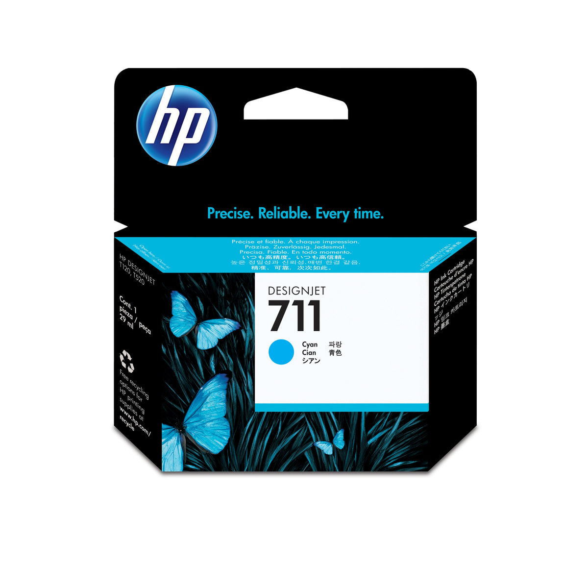 HP 711 - 29 ml - cyan blue - original - DesignJet - ink cartridge - for DesignJet T100, T120, T120 ePrinter, T125, T130, T520, T520 ePrinter, T525, T530