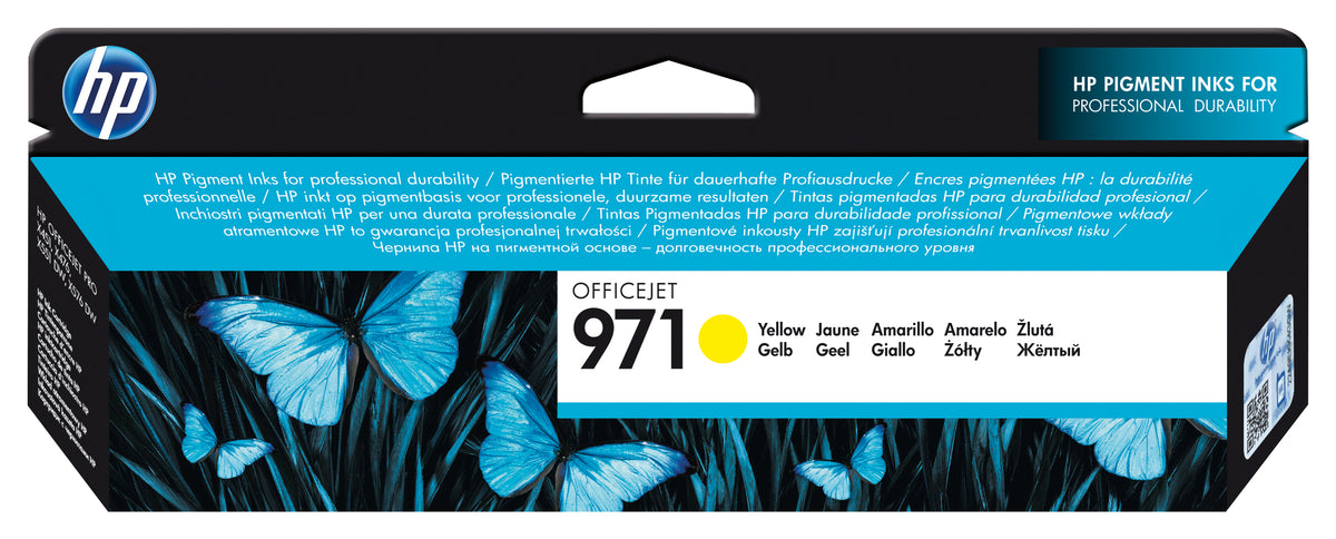 HP 971 - Yellow - Genuine - Ink Cartridge - for Officejet Pro X451dn, X451dw, X476dn MFP, X476dw MFP, X551dw, X576dw MFP