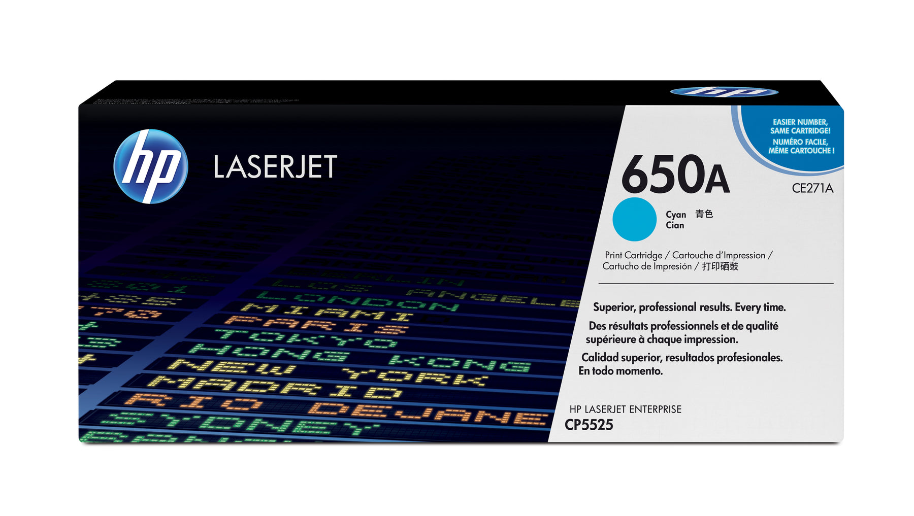 HP 650A - Azul cian - Genuino - LaserJet - Cartucho de tóner (CE271A) - para Color LaserJet Enterprise CP5520, CP5525, M750