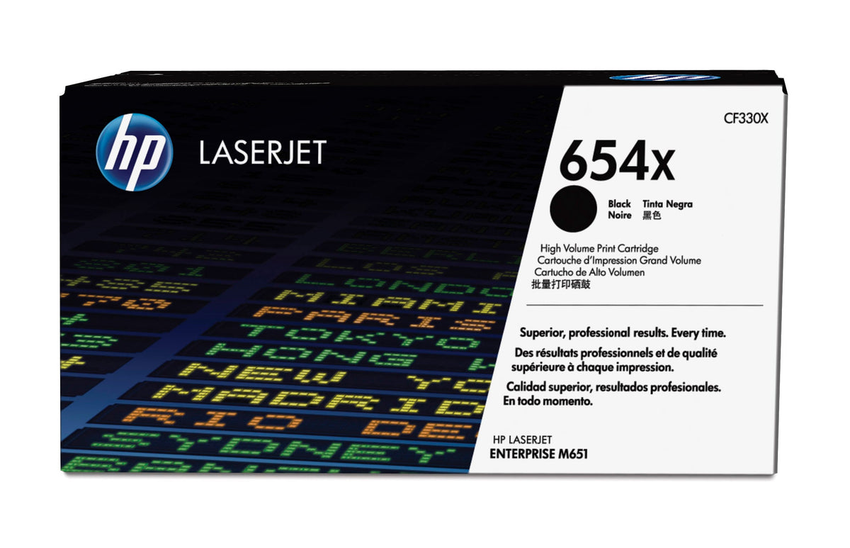 HP 654X - High Yield - Black - Genuine - LaserJet - Toner Cartridge (CF330X) - for Color LaserJet Enterprise M651dn, M651n, M651xh, Color LaserJet Managed M651dnm, M651xhm