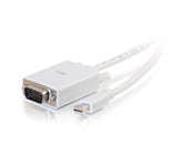 C2G 10ft Mini DisplayPort Male to VGA Male Active Adapter Cable - White - Conversor de vídeo - Mini DisplayPort - VGA - branco