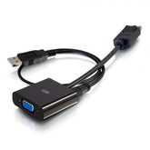 C2G 8in DisplayPort Male to VGA + Audio Female Active Adapter Converter - Black - Conversor de vídeo - DisplayPort - VGA - preto