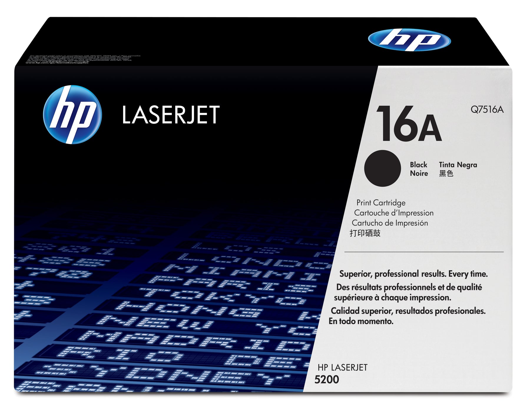 HP 16A - Black - Genuine - LaserJet - Toner Cartridge (Q7516A) - for LaserJet 5200, 5200dtn, 5200L, 5200Lx, 5200n, 5200tn