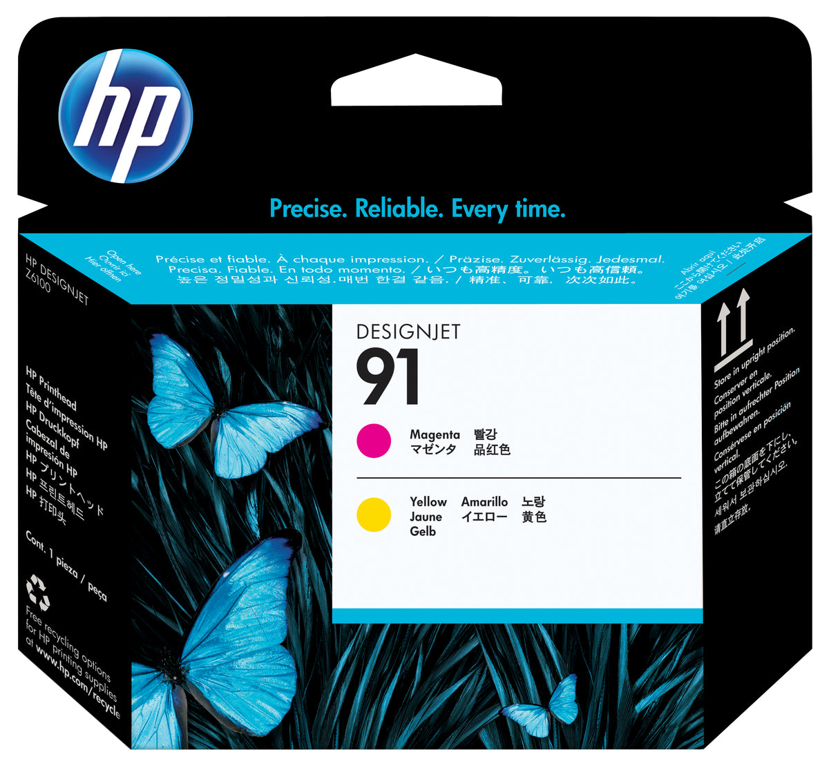 HP 91 - Amarillo, magenta - cabezal de impresora - para DesignJet Z6100, Z6100ps