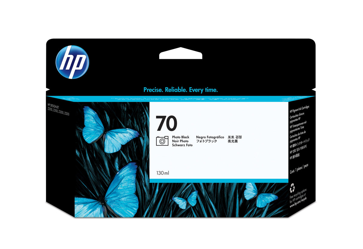 HP 70 - 130 ml - negro fotográfico - original - DesignJet - cartucho de tinta - para DesignJet HD Pro MFP, SD Pro MFP, Z2100, Z3100, Z3100ps, Z3200, Z3200ps, Z5200, Z5400