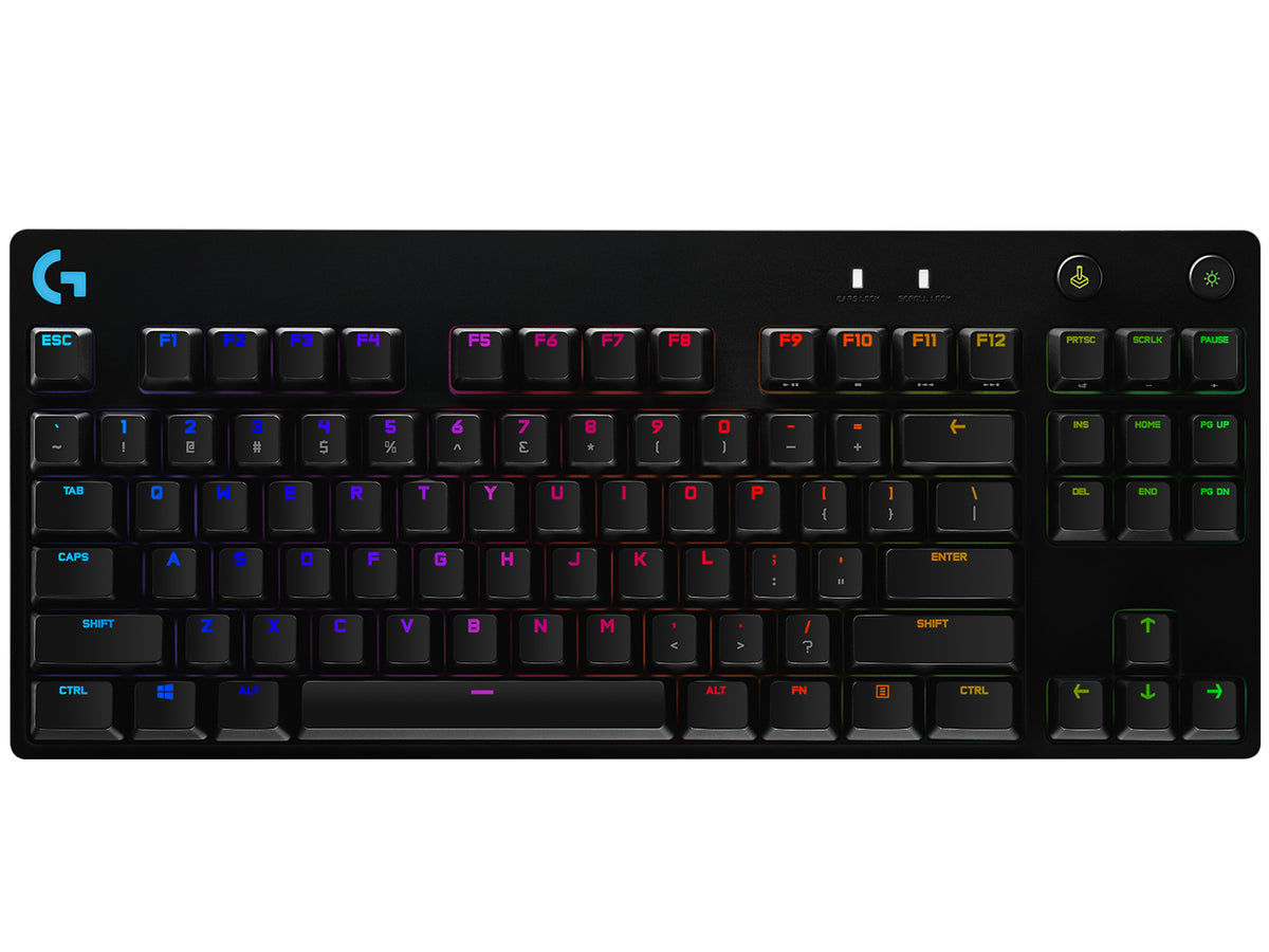 Teclado mecánico para juegos Logitech G Pro - Teclado - Retroiluminación - USB - Pan Nordic - Conmutador: GX Blue Clicky - Negro