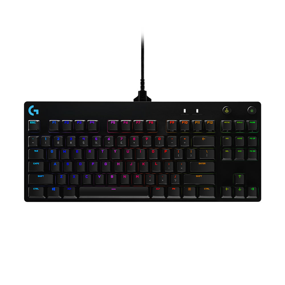 Teclado mecánico para juegos Logitech G Pro - Teclado - Retroiluminación - USB - Estándar internacional estadounidense - Conmutador: GX Blue Clicky - Negro