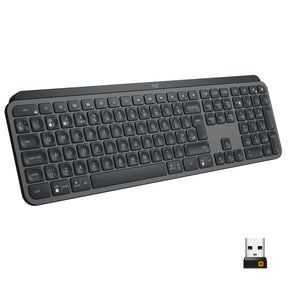 Teclas Logitech MX - Teclado - Retroiluminación - Bluetooth, 2,4 GHz - QWERTY - Estándar internacional americano - Grafito