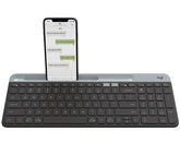 Logitech Slim Multi-Device K580 - Keyboard - Bluetooth, 2.4GHz - Pan-Nordic - Graphite