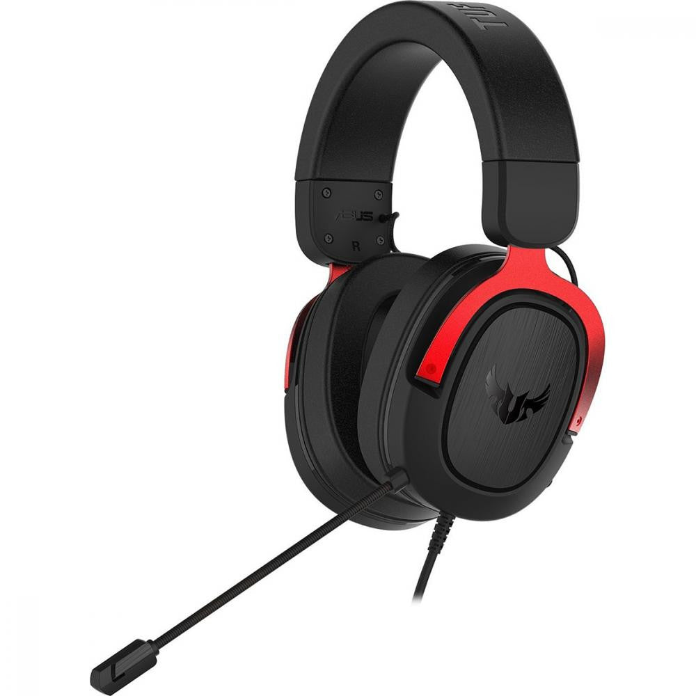 ASUS TUF Gaming H3 - Auriculares - Tamaño completo - Con cable - Conector de 3,5 mm - Negro, Rojo