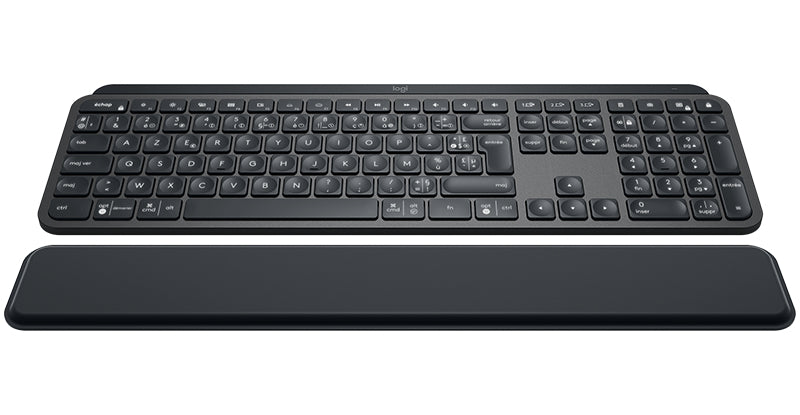 Logitech MX Keys - Teclado - retroiluminação - Bluetooth, 2.4 GHz - Francês - grafite