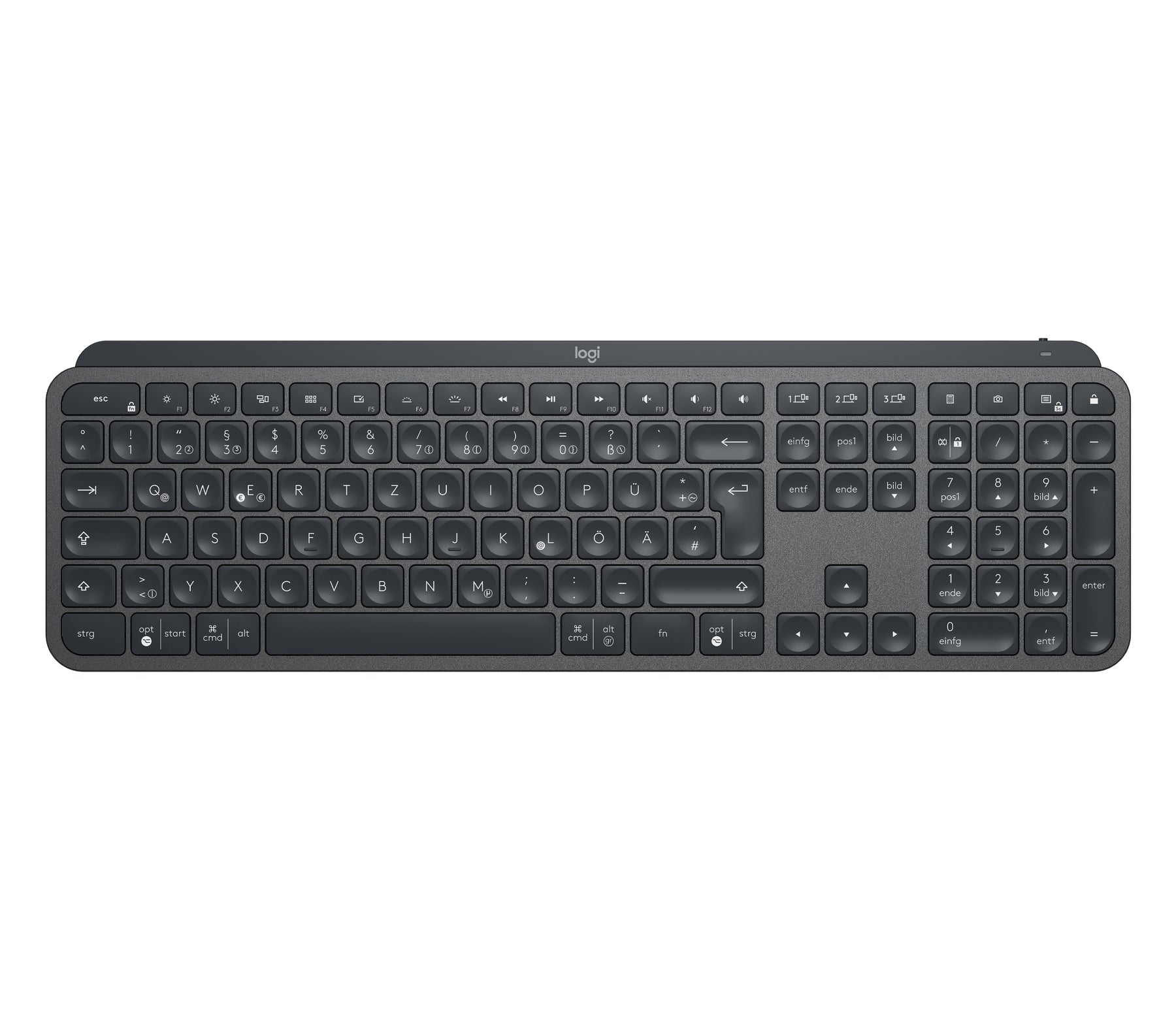 Logitech MX Keys Advanced Wireless Illuminated Keyboard - Teclado - retroiluminação - Bluetooth, 2.4 GHz - QWERTY - Reino Unido