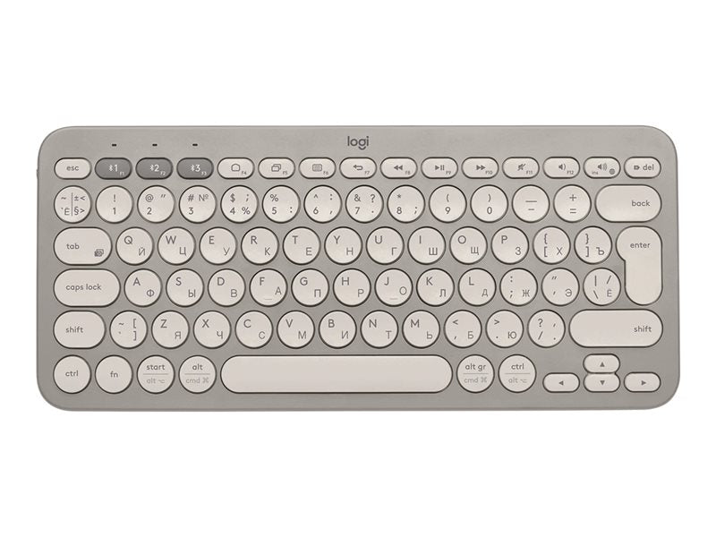 Logitech K380 Multi-Device Bluetooth Keyboard - Teclado - sem fios - Bluetooth 3.0 - QWERTY - Russo - areia