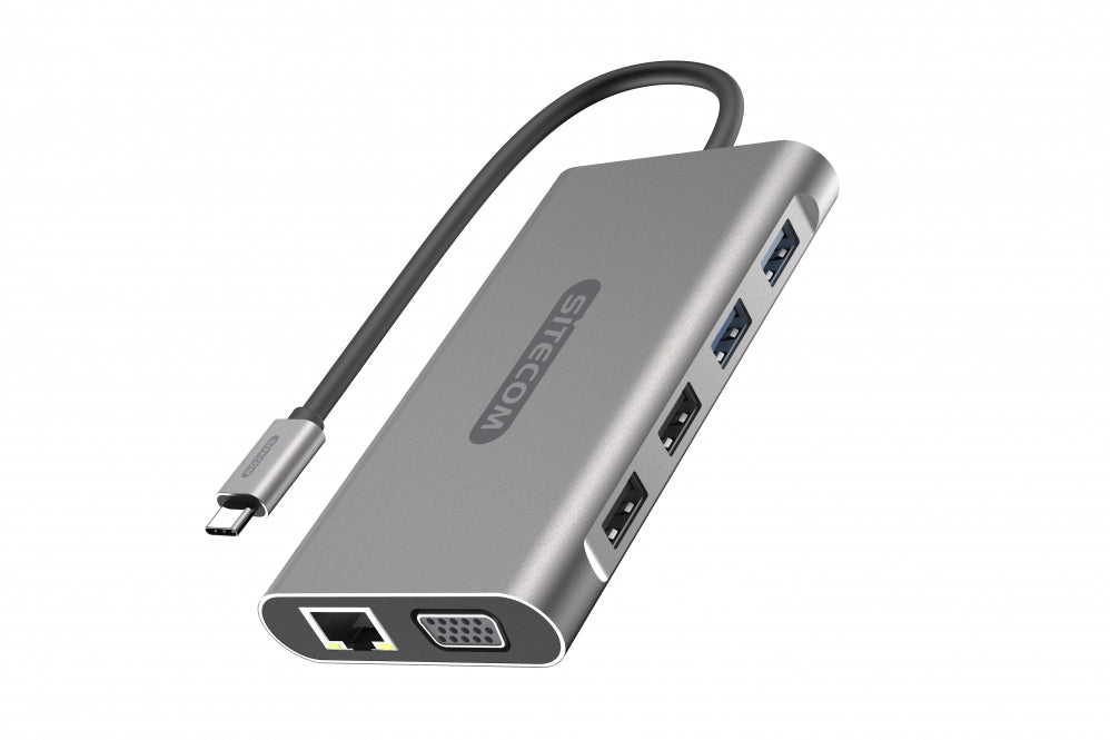 Sitecom CN 390 - Estação de engate - USB-C 3.1 - VGA, 2 x HDMI - GigE