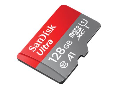 SanDisk Ultra - Cartão de memória flash (adaptador microSDXC para SD Incluído) - 128 GB - A1 / UHS-I U1 / Class10 - microSDXC UHS-I (SDSQUA4-128G-GN6IA)