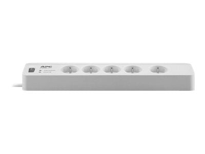 APC SurgeArrest Essential - Surge Protector - AC 230 V - 2300 Watt - output connectors: 5 - Belgium, France - white (PM5-FR)