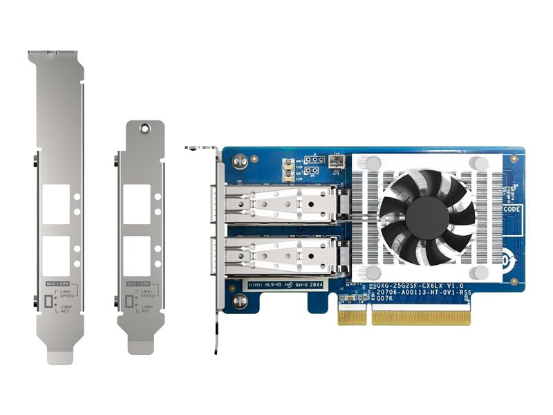 QNAP QXG-25G2SF-CX6 - Adaptador de rede - PCIe 4.0 x8 baixo perfil - 25 Gigabit SFP28 x 2 - para QNAP TS-H2490FU (QXG-25G2SF-CX6)