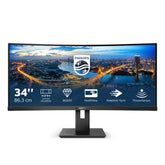 Philips B Line 345B1C - LED monitor - curved - 34" - 3440 x 1440 WQHD @ 100 Hz - VA - 300 cd/m² - 3000:1 - 5 ms - 2xHDMI, DisplayPort - speakers - black texture