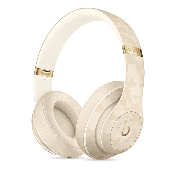 Beats Studio3 Wireless - Beats Camo Collection - over-ear headphones with mic - full size - bluetooth - wireless - active noise canceling - 3.5mm jack - noise isolation - sand dune - for iPad/iPhone/iPod/ TV/WA