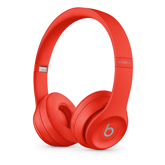 Beats Solo3 (PRODUCT)RED - (PRODUCT) RED - over-ear headphones with mic - in-ear - bluetooth - wireless - 3.5mm jack - noise isolation - citrus red - for iPad/iPhone/iPod/TV/ Watch